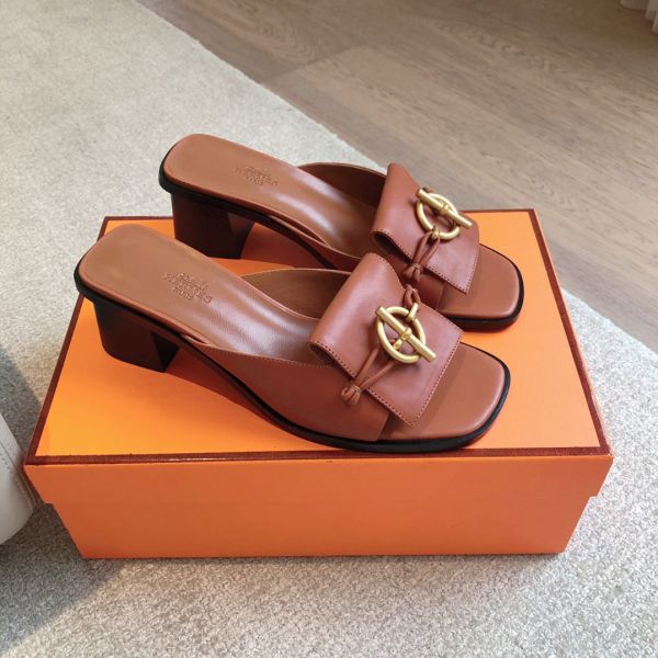 HERM Women's Ilot 50 Sandals in Brown Leather