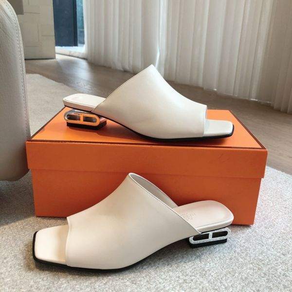 HERM Women's Idole Sandals in White Leather