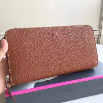 HERM Brown Clemence Azap Zipped Wallet