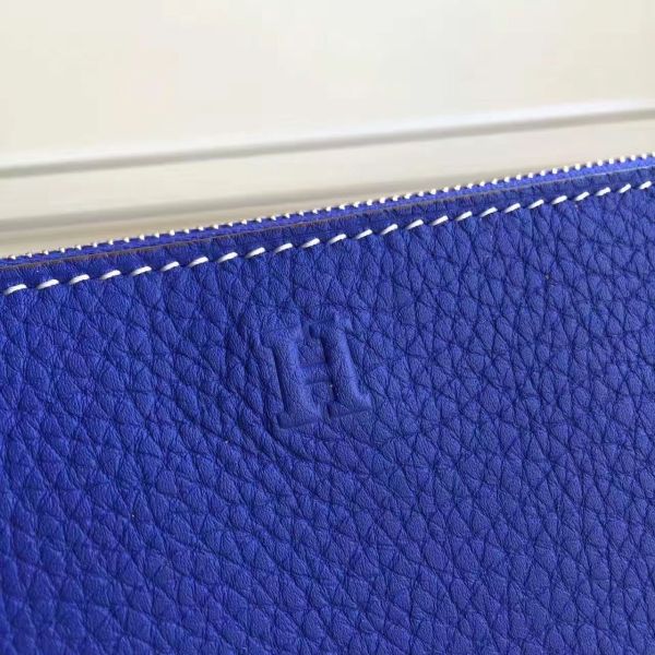 HERM Blue Electric Clemence Azap Zipped Wallet