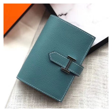 HERM Bearn Mini Wallet In Blue Jean Epsom Leather