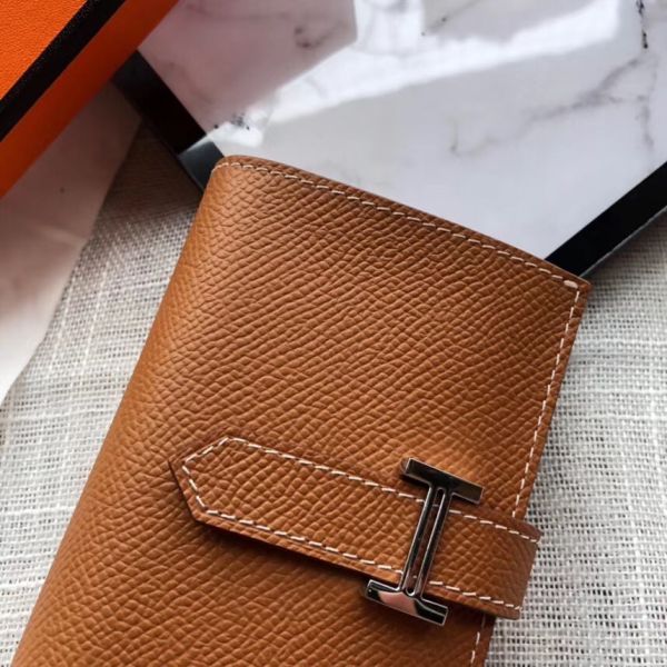 HERM Bearn Mini Wallet In Gold Epsom Leather