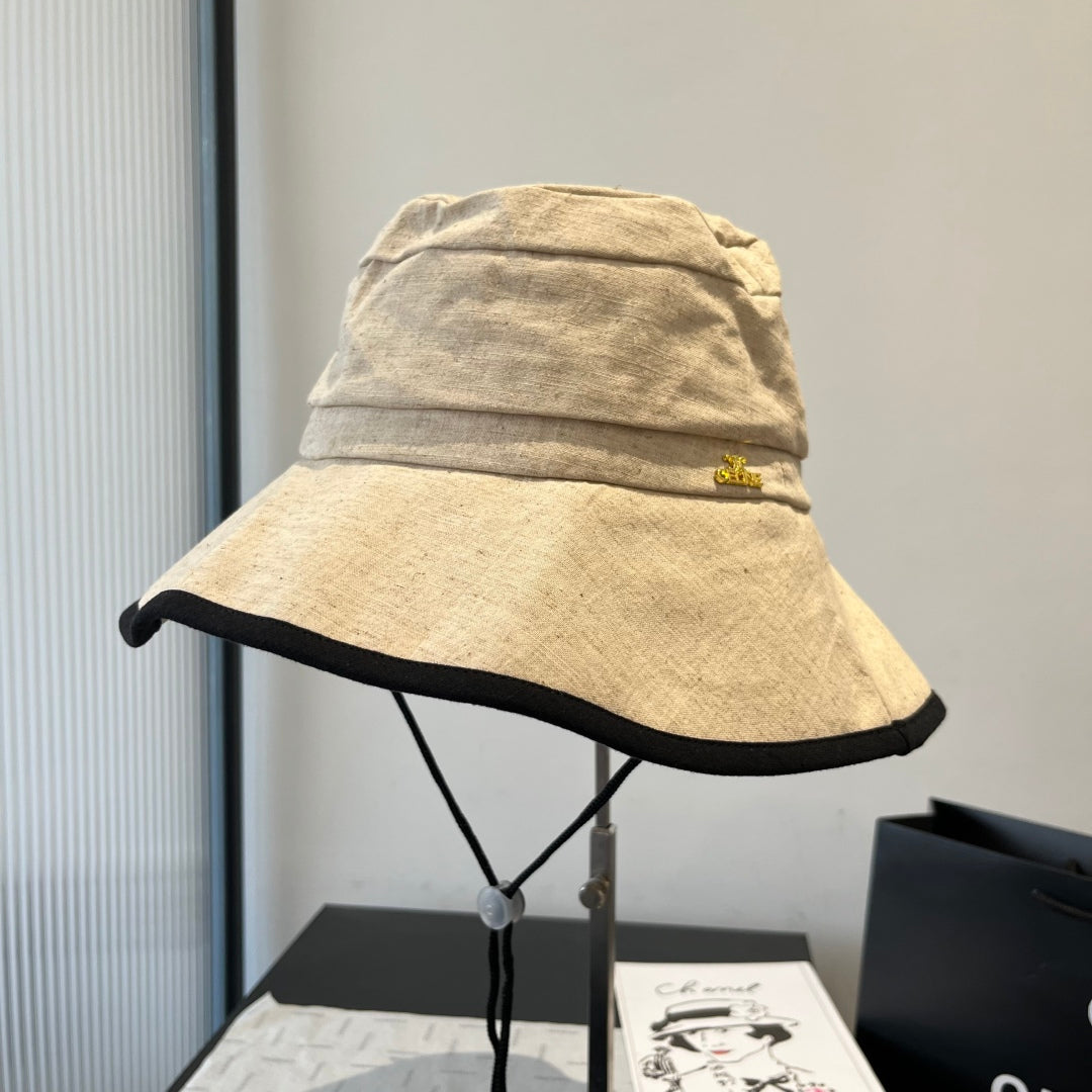 BUCKET HAT MODEL 651982 IN BEIGE SLUB FABRIC