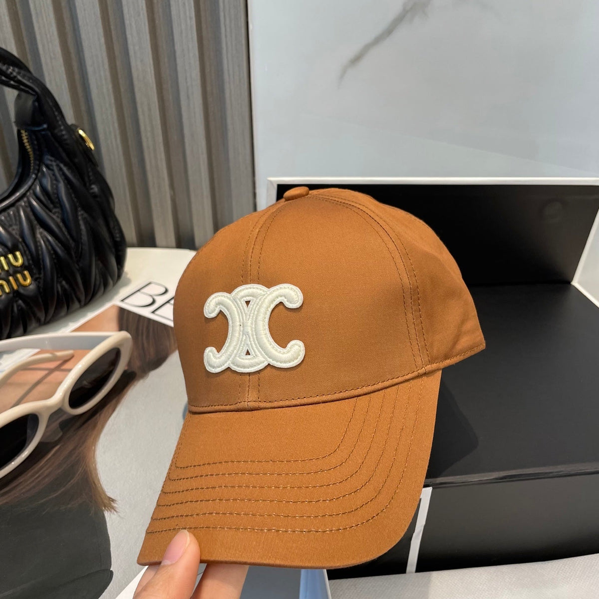 BASEBALL CAP MODEL 650752 IN BURNT ORANGE COTTON