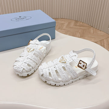 Monolith Crochet Cage Sandals 30 White