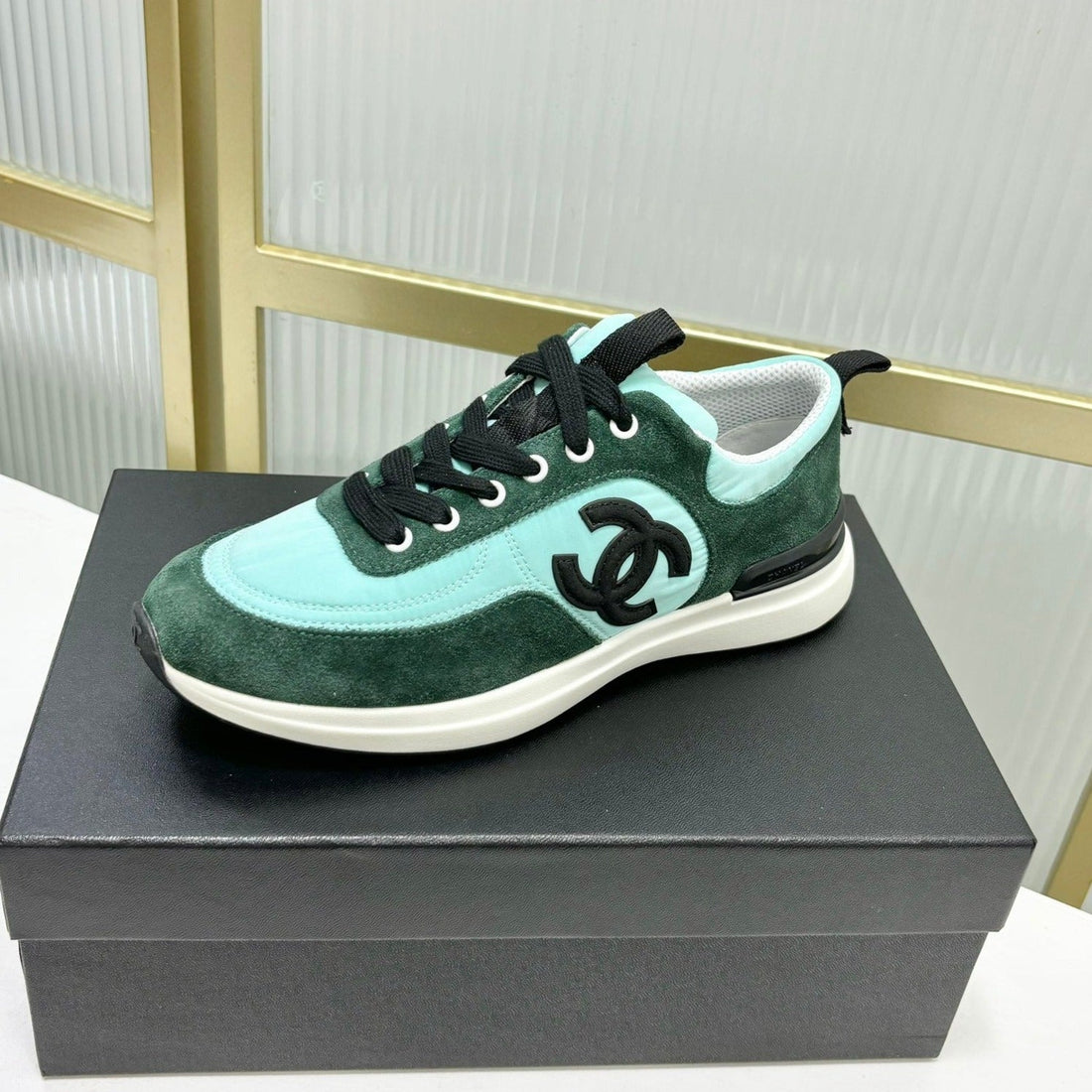 SNEAKER IN GREEN MINT MIX FOREST GREEN SUEDE