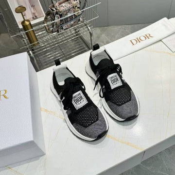 CD RUN SNEAKER 25S IN BLACK MESH FABRIC TWO-TONE SOLE