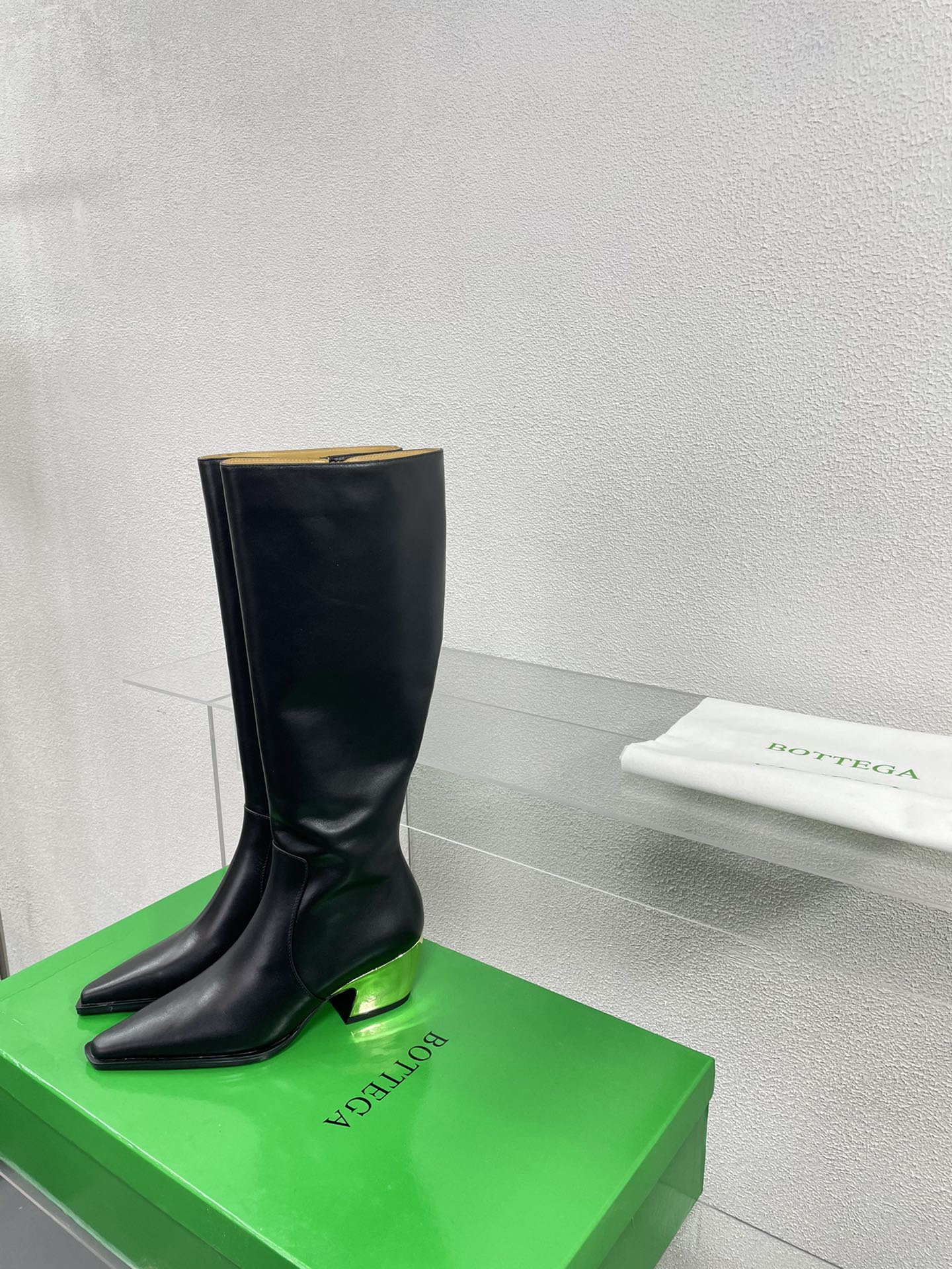 TEX HIGH BOOT IN BLACK CALFSKIN