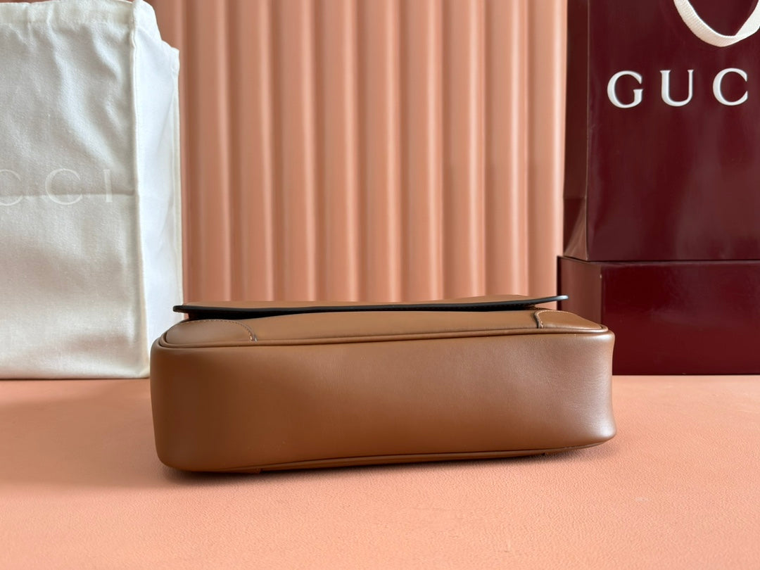 MEDIUM EMBLEM CROSSBODY BAG 29 IN BROWN CALFSKIN