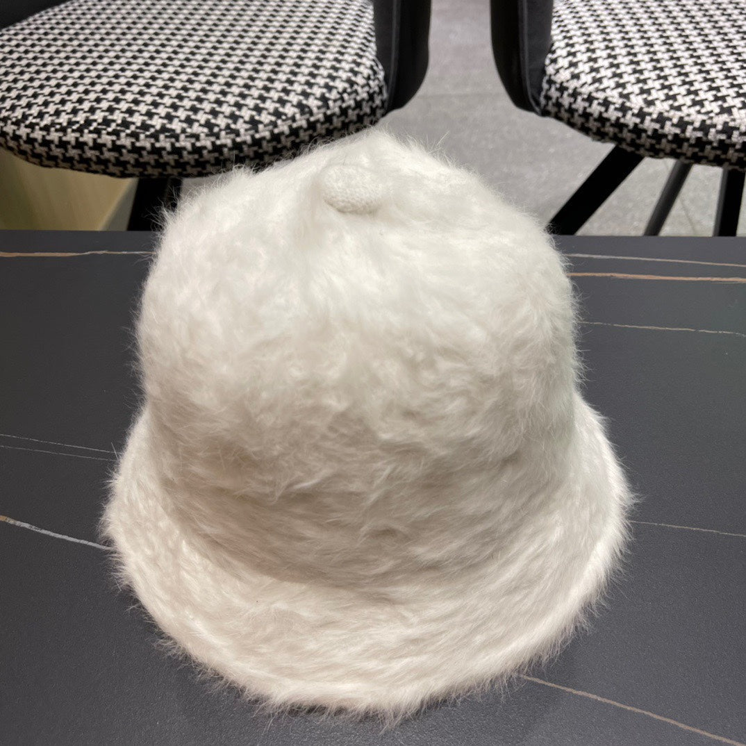 BUCKET HAT IN IVORY BEIGE MIXED WOOL 416224