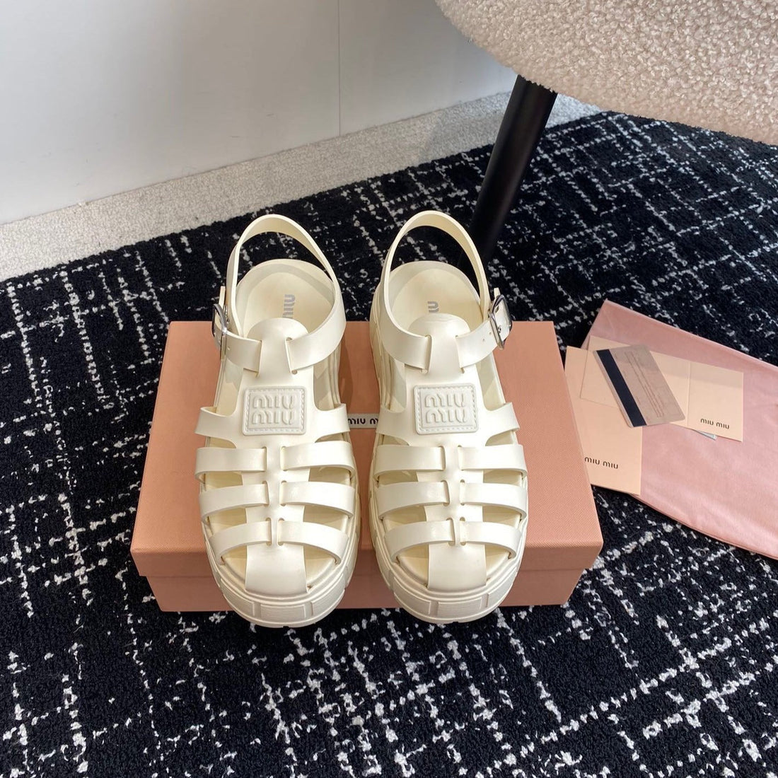 ROMAN THICK-SOLED SANDALS WHITE CREAM CALFSKIN