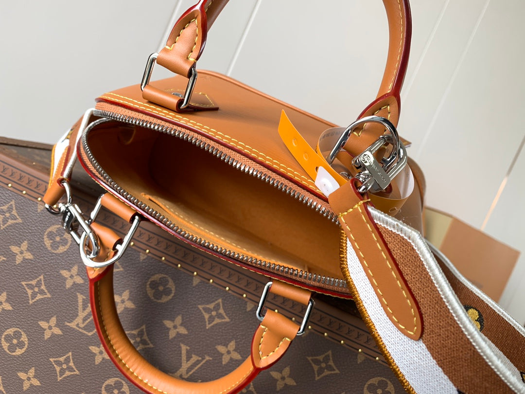 ALMA BB BAG 23 IN BRONZE BROWN GRAIN EPI COWHIDE