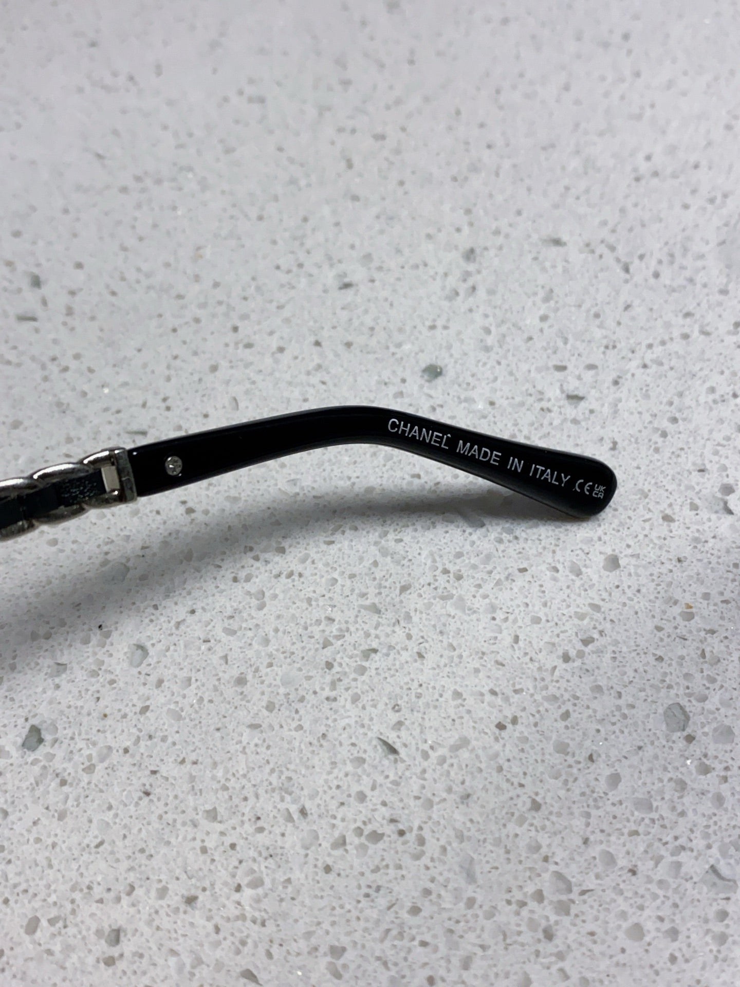 SQUARE SUNGLASSES 632032 IN BLACK ACETATE SILVER METAL