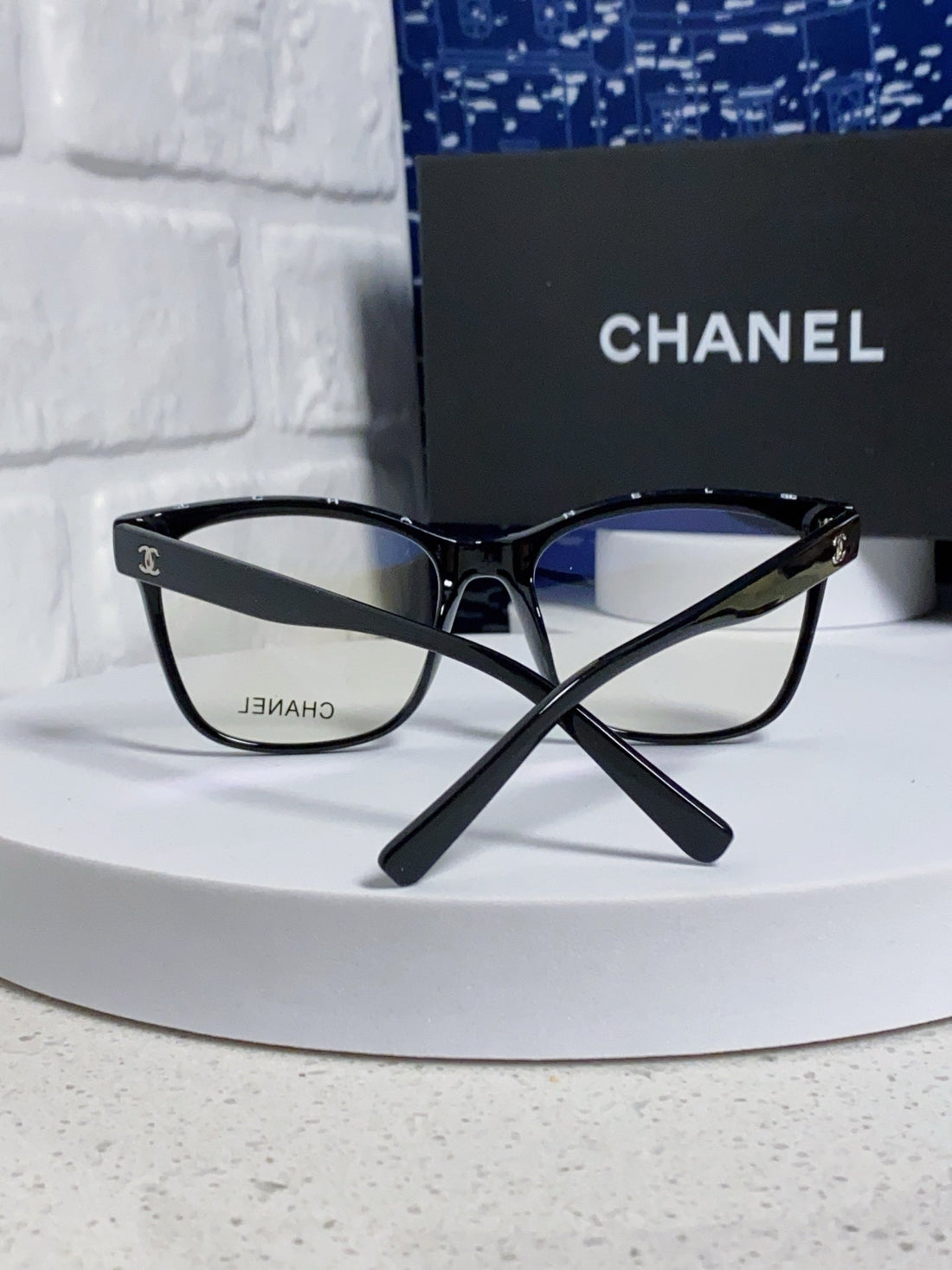 SQUARE SUNGLASSES 3392 IN BLACK ACETATE CLEAR LENSES