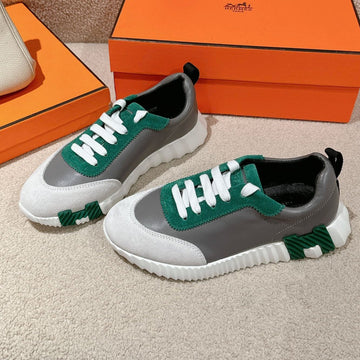 MAINLAND SNEAKER IN PALE GRAY SUEDE AND MOUSE GRAY CALFSKIN
