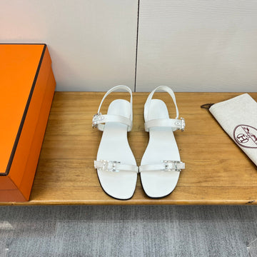 BUCKLE SANDAL WHITE CALFSKIN