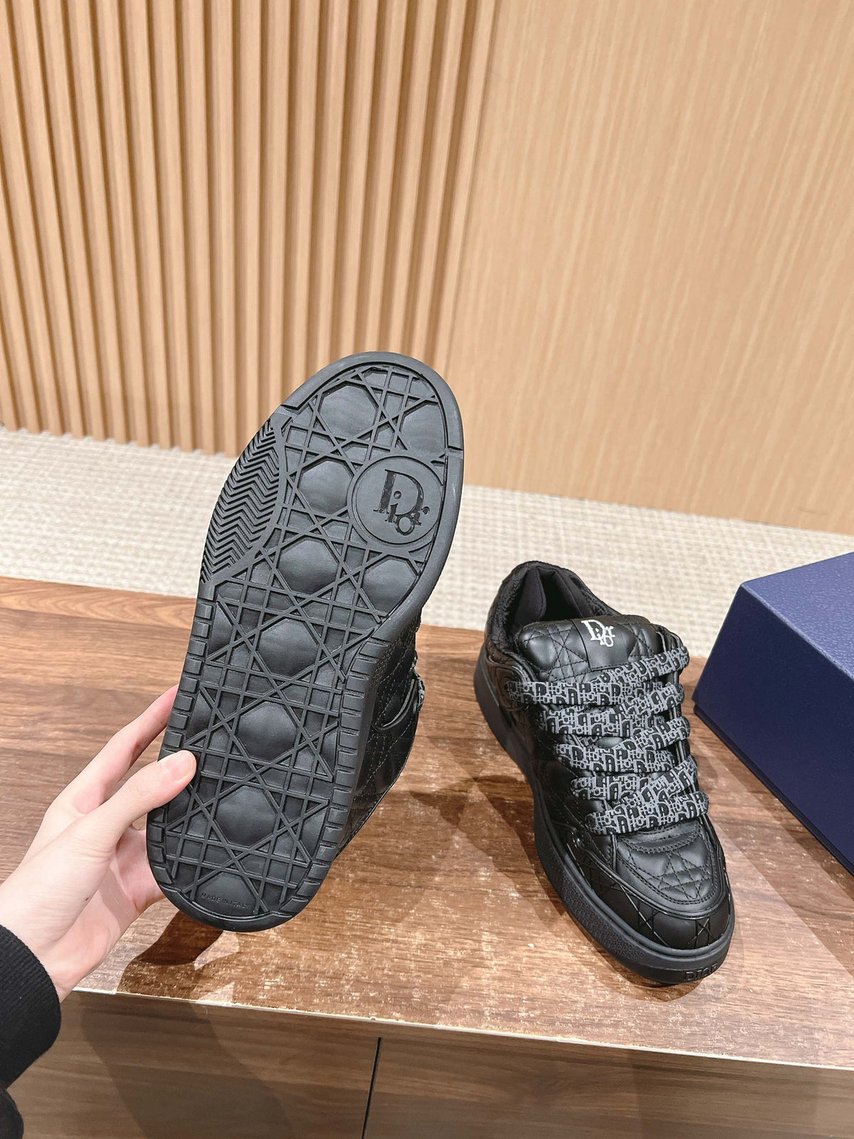 BY ERL B9S SKATER SNEAKER IN BLACK CANNAGE LAMBSKIN