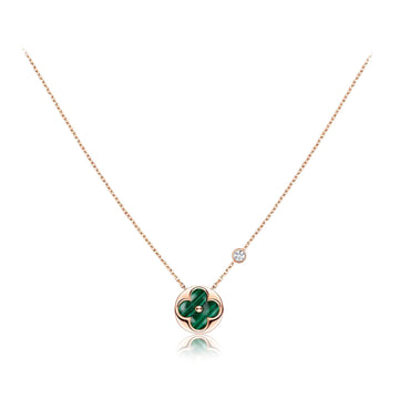SUN PEDANT PINK GOLD 1 DIAMOND NECKLACE