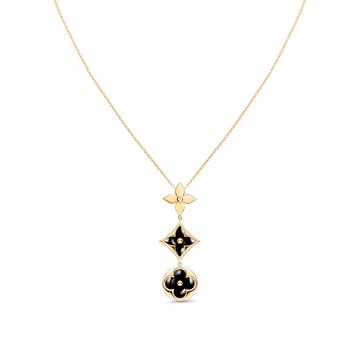 STAR AND SUN ONYX PINK GOLD NECKLACE