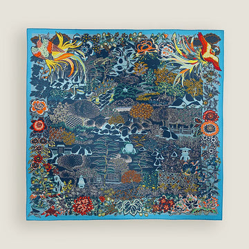 Hermes Mille Feuilles De Soie Double Face Scarf 90