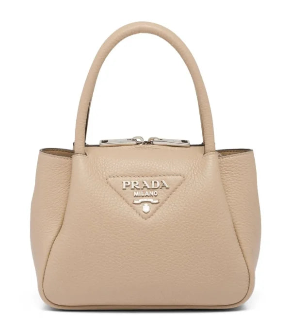 Prada Mini Leather Apricot Shoulder Handbag