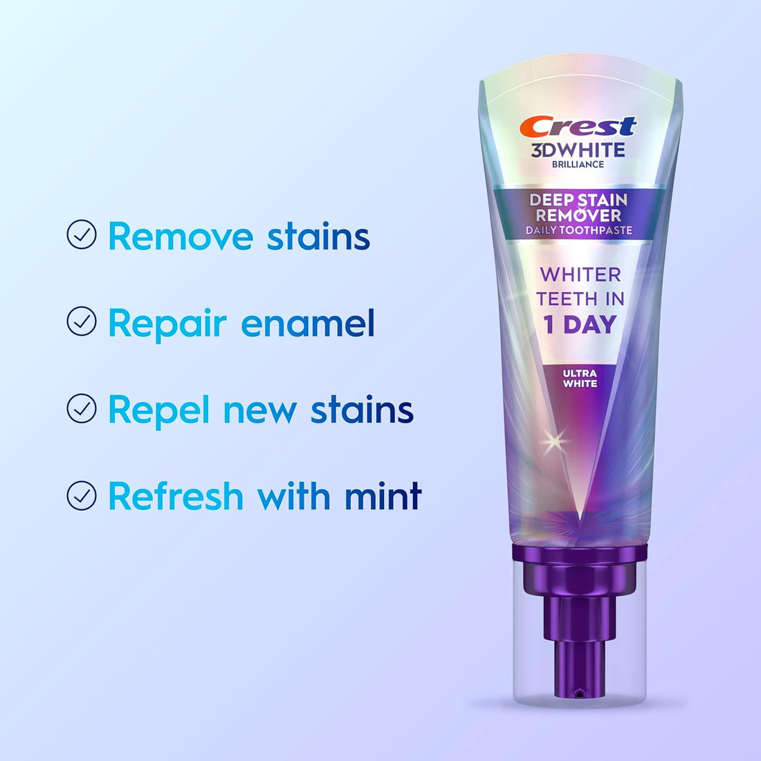 Crest 3DWhite Brilliance Deep Stain Remover Ultra White Toothpaste - 3.1oz