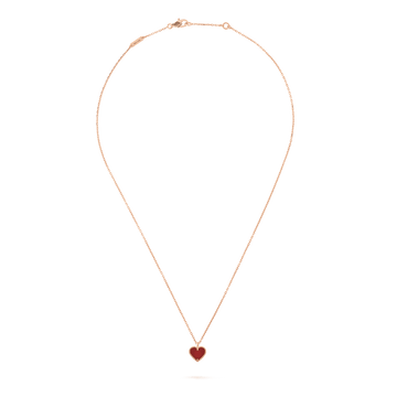 SWEET CLOVER CARNELIAN HEART NECKLACE